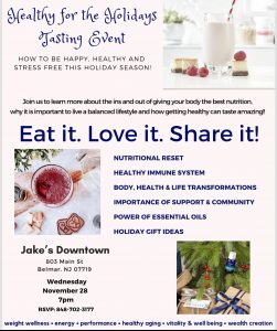 Healthy 4 the Holidays Tasting Event @ Jake's Downtown  | Belmar | New Jersey | United States