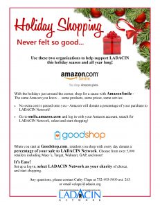 Holiday Shopping - LADACIN Network @ Amazon Smile and Good Shop