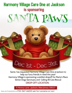 Santa Paws coming to Harmony Village @ CareOne, jackson! @ Harmony Village @ CareOne Jackson | Jackson Township | New Jersey | United States