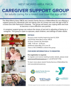 Caregiver Support Group @ West Morris Area YMCA | Randolph | New Jersey | United States