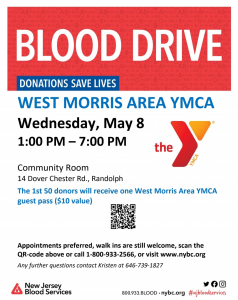 Blood Drive @ West Morris Area YMCA | Randolph | New Jersey | United States
